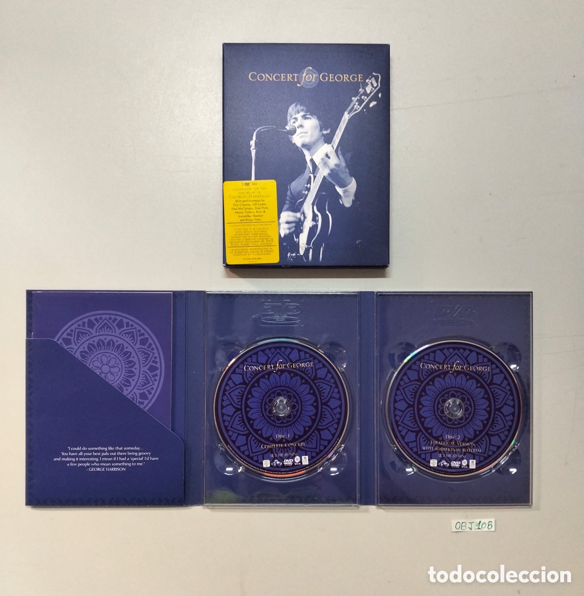 Cine: ESTUCHE CON 2 DVDs + LIBRETO CONCERT FOR GEORGE HARRISON