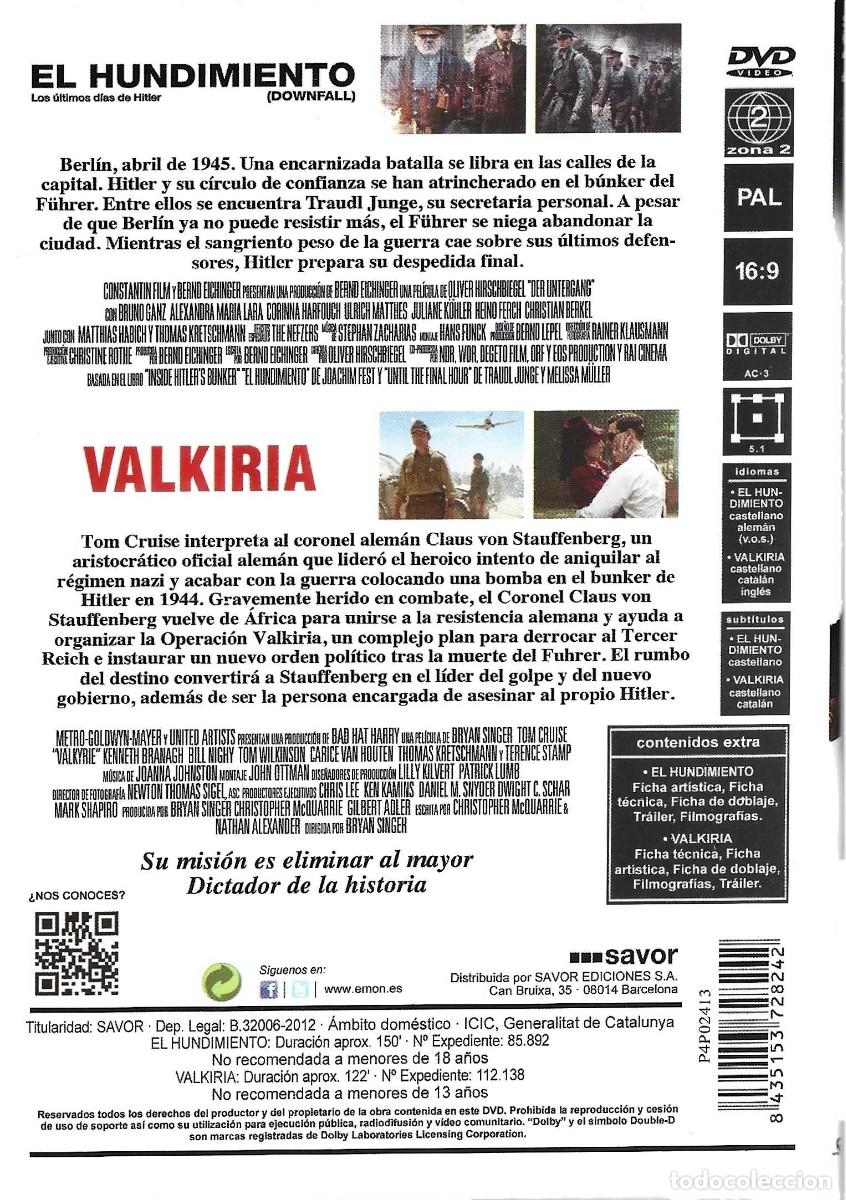 Cine: EL HUNDIMIENTO & VALKIRIA (2 DVD) - Foto 2