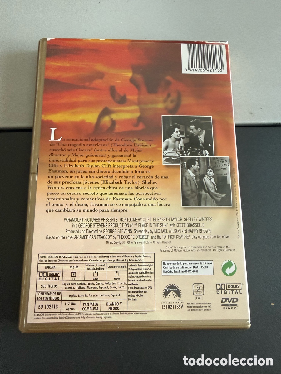 Cine: DVD. UN LUGAR EN EL SOL - Foto 2