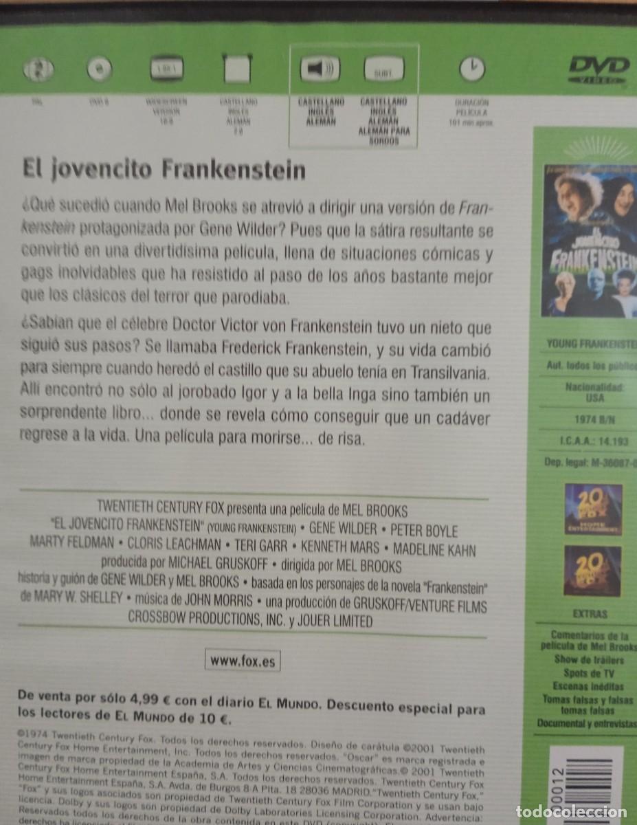 Cine: EL JOVENCITO FRANKENSTEIN. DVD - Foto 2