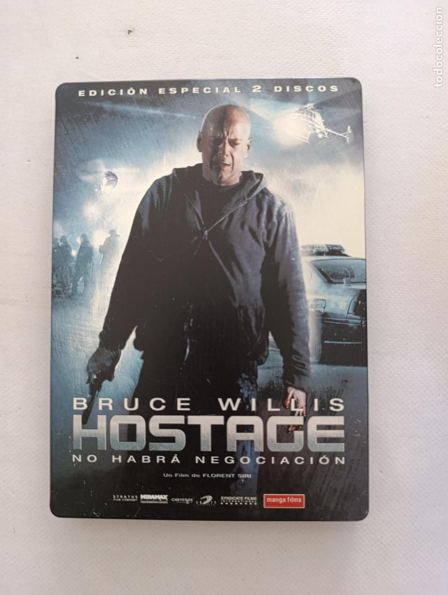 Cine: DVD HOSTAGE - EDICION ESPECIAL 2 DISCOS - BRUCE WILLIS - STEELBOOK, CAJA METALICA (6K)