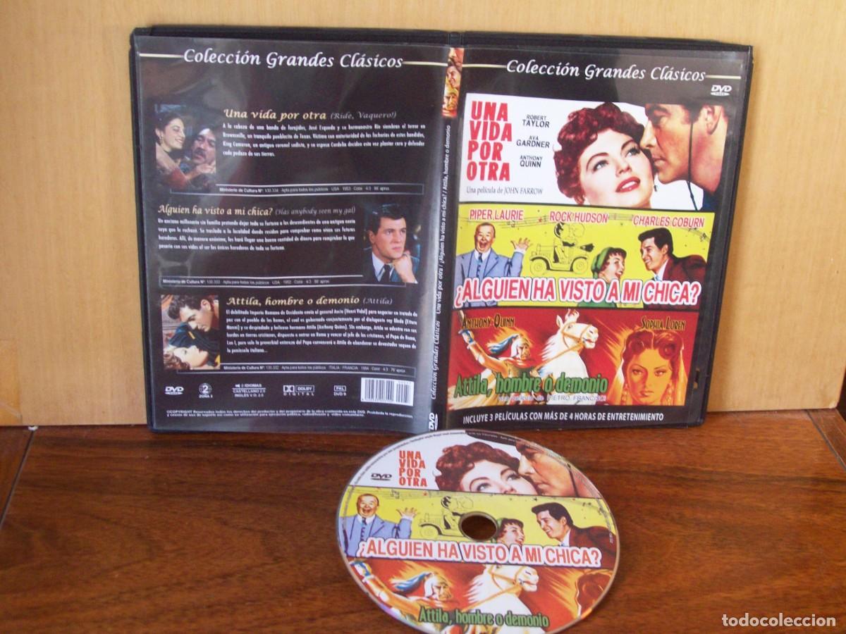 Cine: UNA VIDA POR OTRA + ALGUIEN HA VISTO A MI CHICA + ATTILA, HOMBRE O DEMONIO - 3 PELICULAS EN 1 DVD