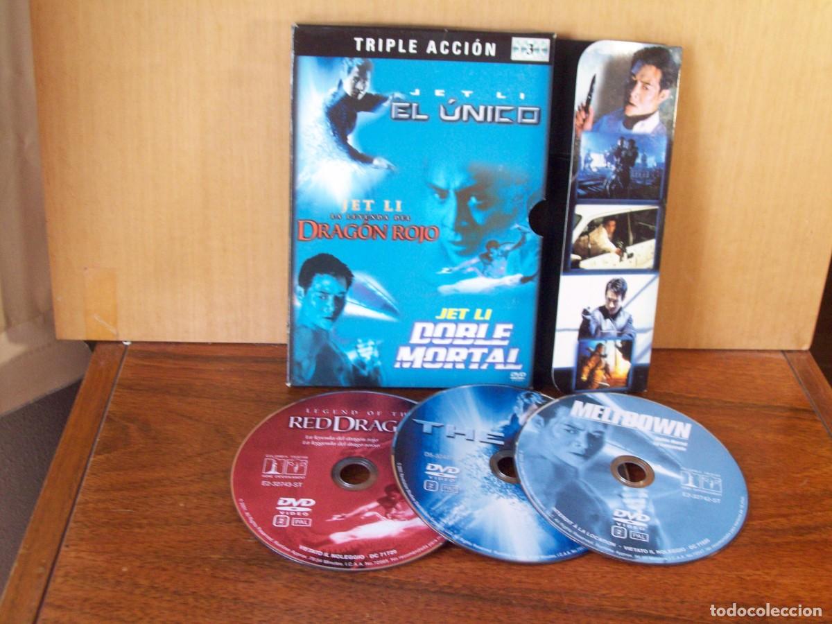 Cine: EL UNICO + LA LEYENDA DEL DRAGON ROJO + DOBLE MORTAL M - 3 DVD INTERPRETADAS POR JET LI