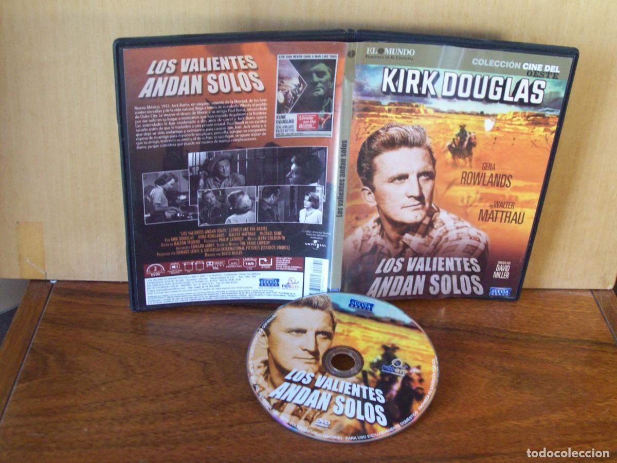 Cine: LOS VALIENTES ANDAN SOLOS - KIRK DOUGLAS - DVD CAJA FINA EDICION PERIODICO EL MUNDO B/NEGRO