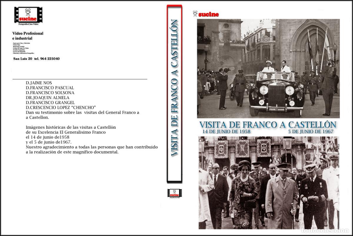 Cine: VISITAS DE FRANCISCO FRANCO A CASTELL&Oacute;N EN 1958 Y 1962 EN DVD