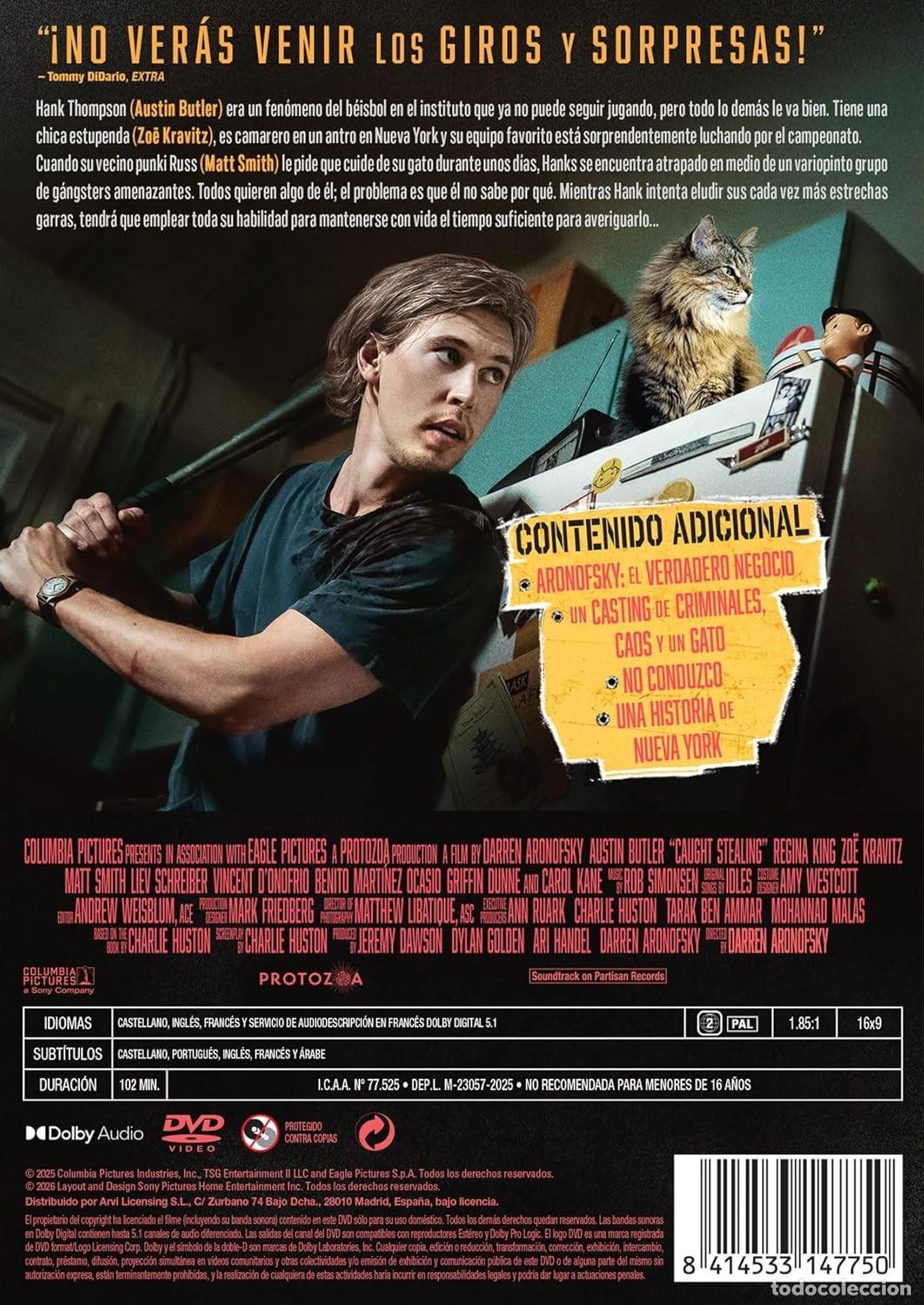 Cine: Bala Perdida [DVD] (2025) Caught Stealing - Foto 2
