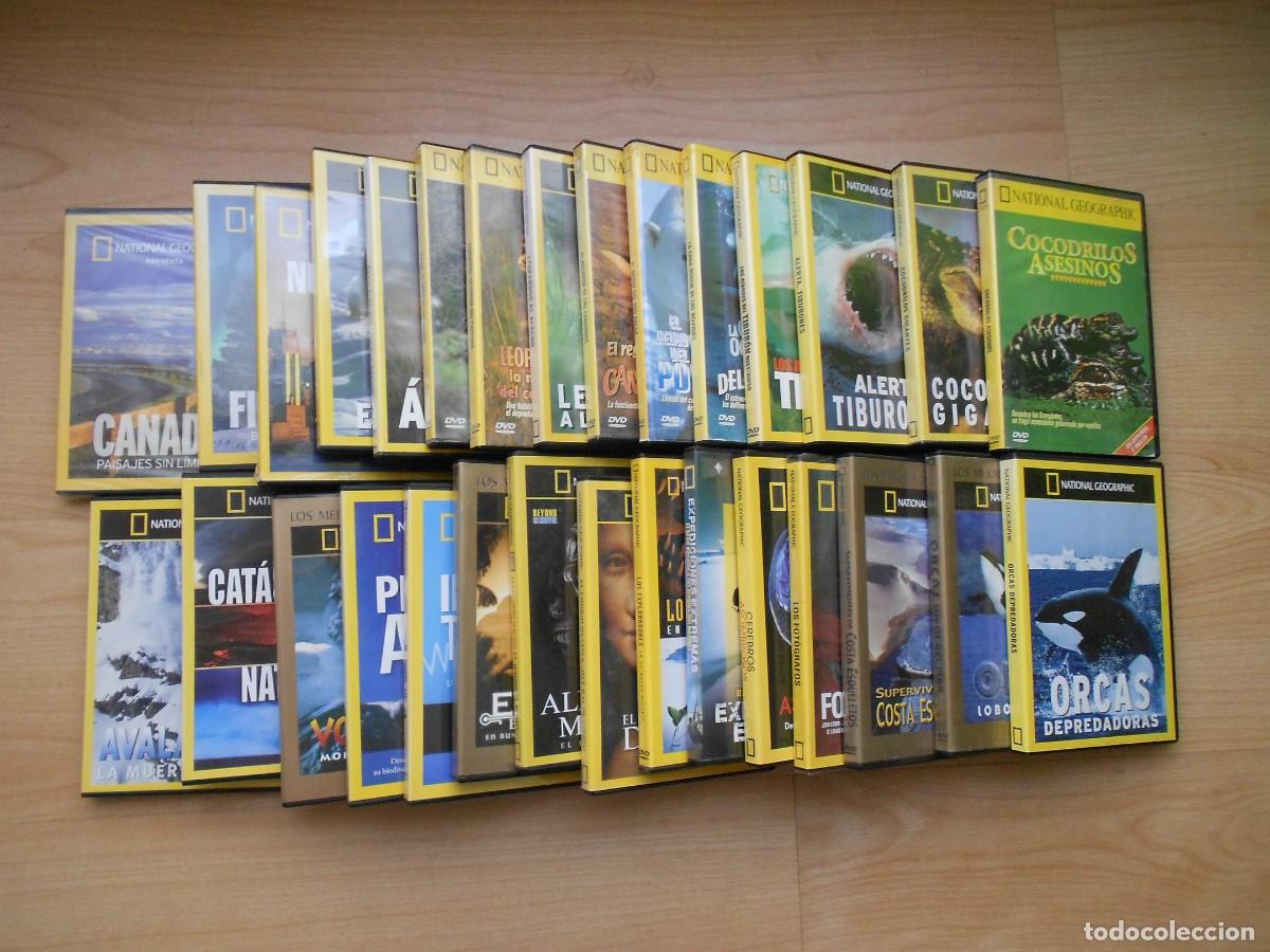 Cine: LOTE 30 DVDs de DOCUMENTALES : NATIONAL GEOGRAPHIC : TIBURONES / CANADA / VOLCANES / DA VINCI / etc.
