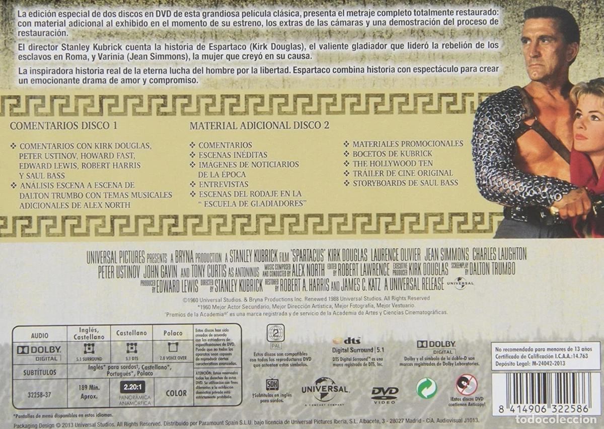 Cine: Espartaco - Edici&oacute;n Horizontal [DVD] - Foto 2