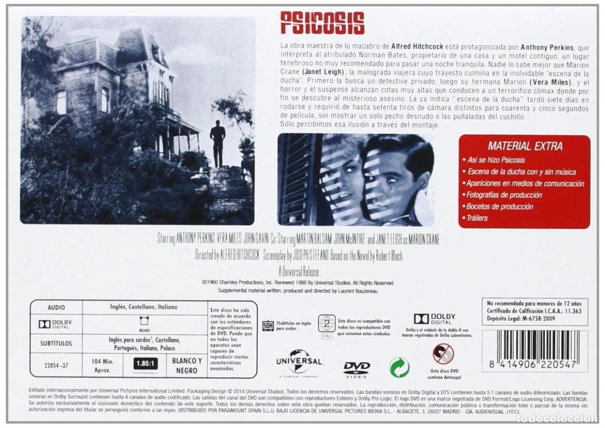 Cine: PSICOSIS: ED.HORIZONTAL (DVD) - Foto 2