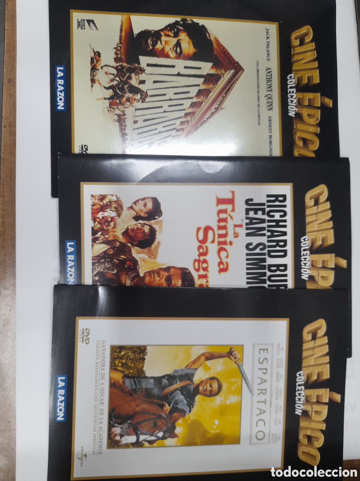 Cine: CINE &Eacute;PICO. Pack 3 Pel&iacute;culas VHS. Espartaco. La T&uacute;nica Sagrada. Barrabas.