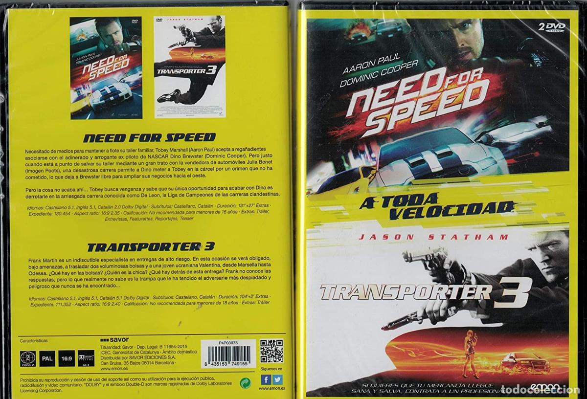 Cinema: Need For Speed DVD + Transporter 3 DVD