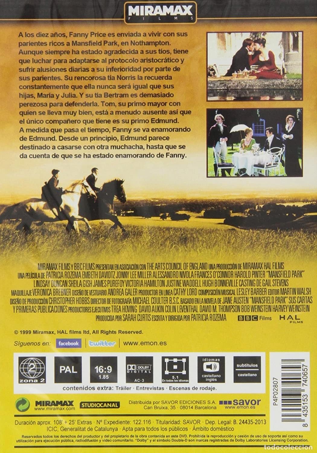Cine: Mansfield Park [DVD] - Foto 2