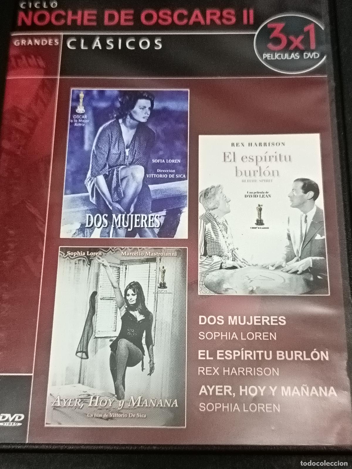 Cine: DVD Cine Cl&aacute;sico: EL ESPIRITU BURL&Oacute;N, AYER HOY Y MA&Ntilde;ANA y DOS MUJERES con Sophia Loren, Belmondo...