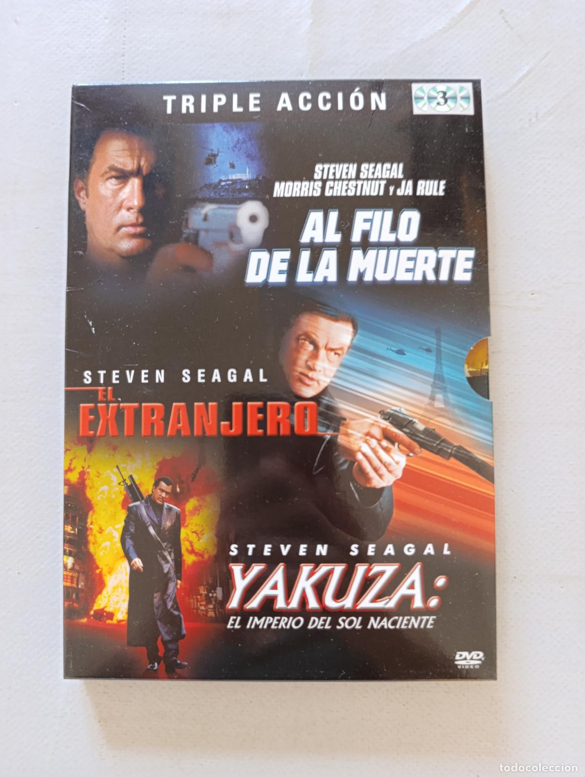 Cine: DVD AL FILO DE LA MUERTE / EL EXTRANJERO / YAKUZA: EL IMPERIO DEL SOL NACIENTE - 3 DISCOS (Q9)