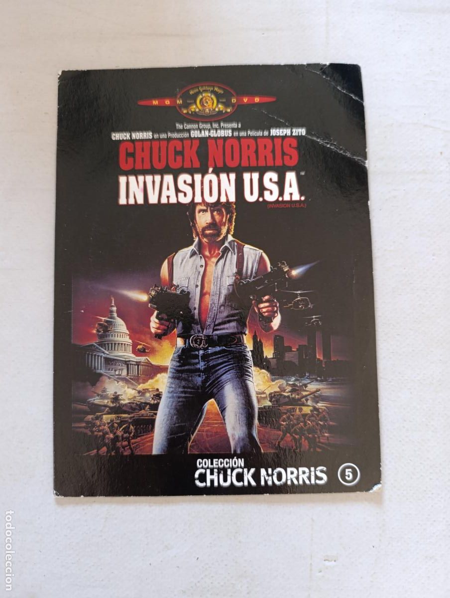 Cine: DVD INVASION U.S.A. - CHUCK NORRIS - FUNDA FINA CARTON (1E)