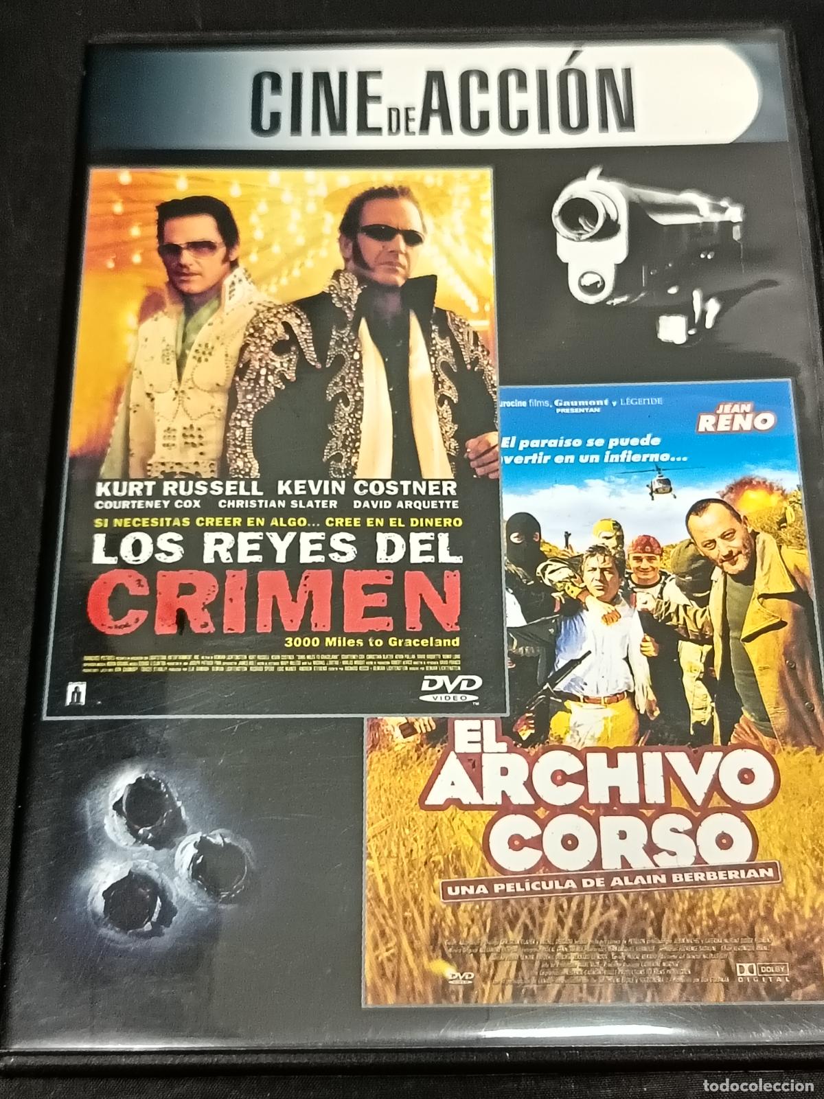 Cine: DVD Cine Acci&oacute;n: Los REYES DEL CRIMEN y EL ARCHIVO CORSO con Kurt Russell, Jean Reno, Kevin Costner