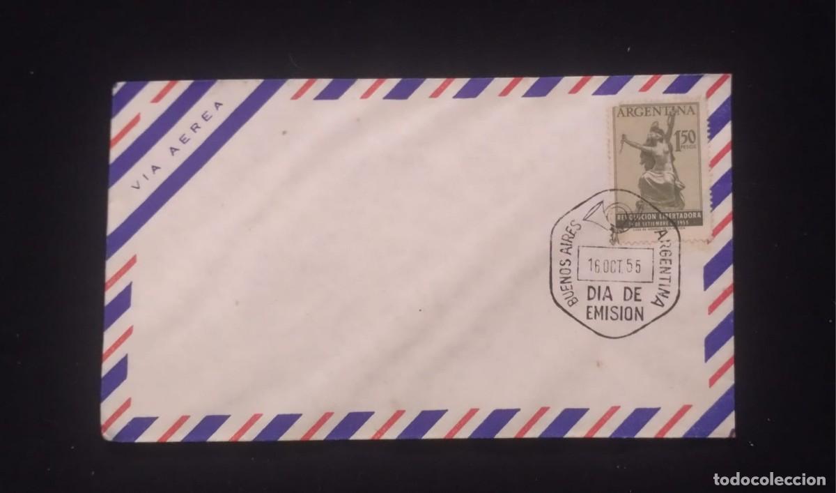 Cine: TS) 1955 ARGENTINA, FDC, AIRMAIL,WITH THE LIBERATING REVOLUTION,VF.