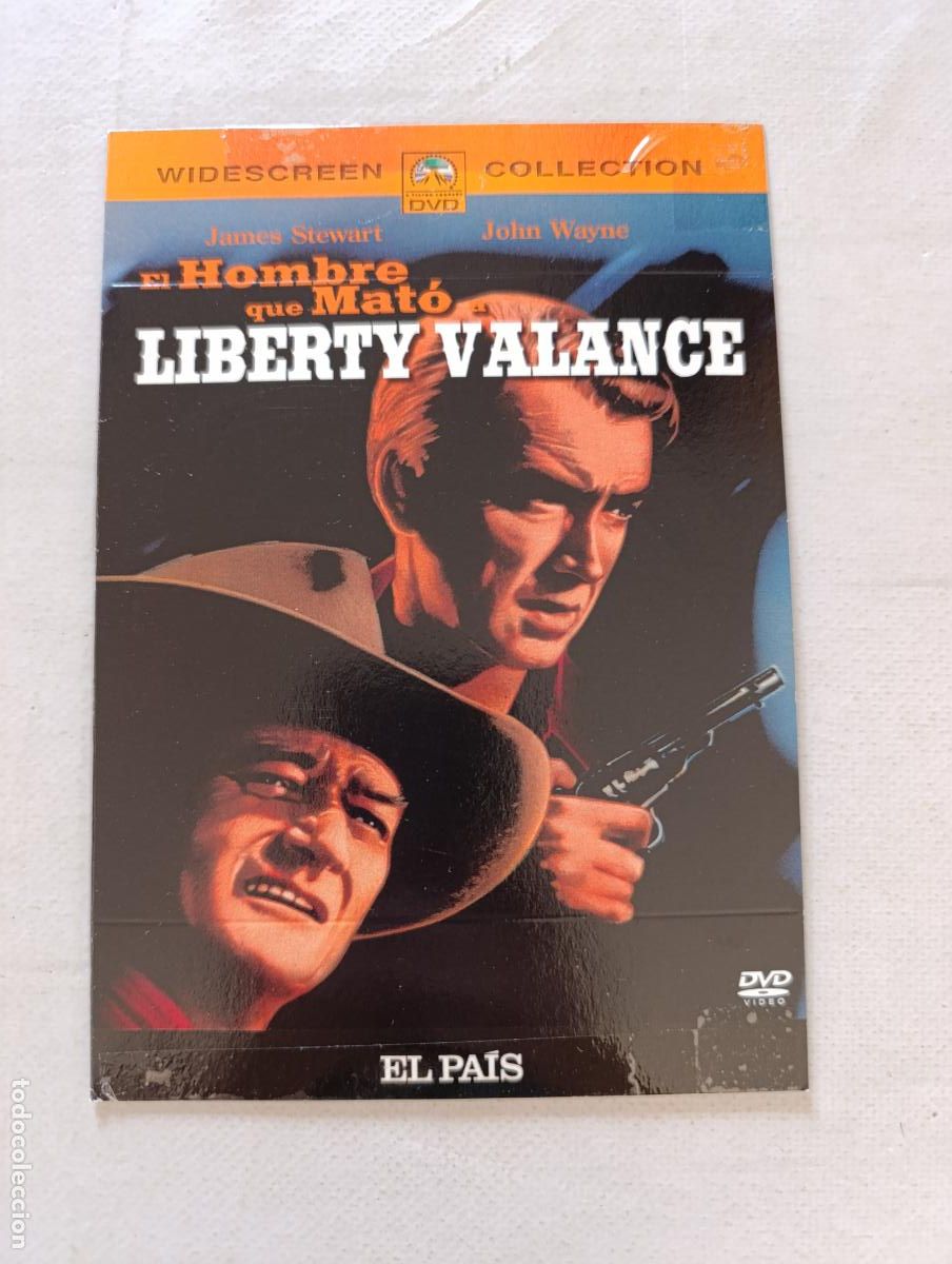 Cine: DVD EL HOMBRE QUE MATO A LIBERTY VALANCE - JAMES STEWART, JOHN WAYNE - FUNDA FINA CARTON (2L)