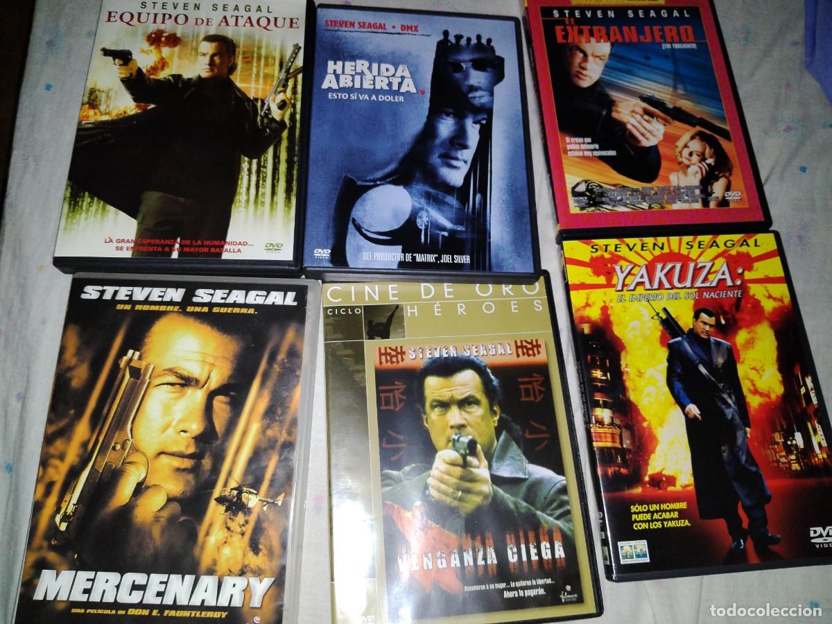 Cine: Colecci&oacute;n Steven seagal- venganza ciega mercenary- equipo de ataque yakuza extranjero herida abierta