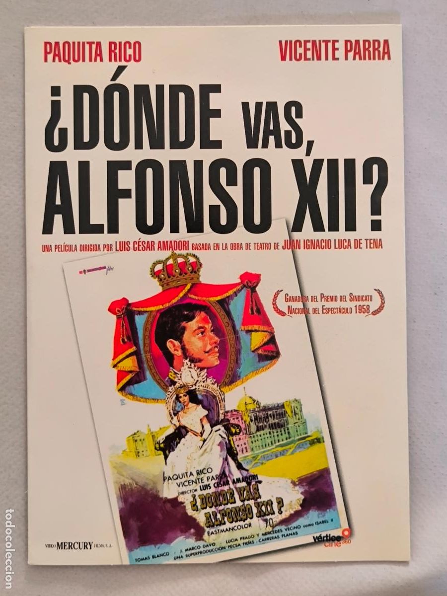 Cine: DVD &iquest;DONDE VAS, ALFONSO XII? - FUNDA FINA CARTON (5&Ntilde;)