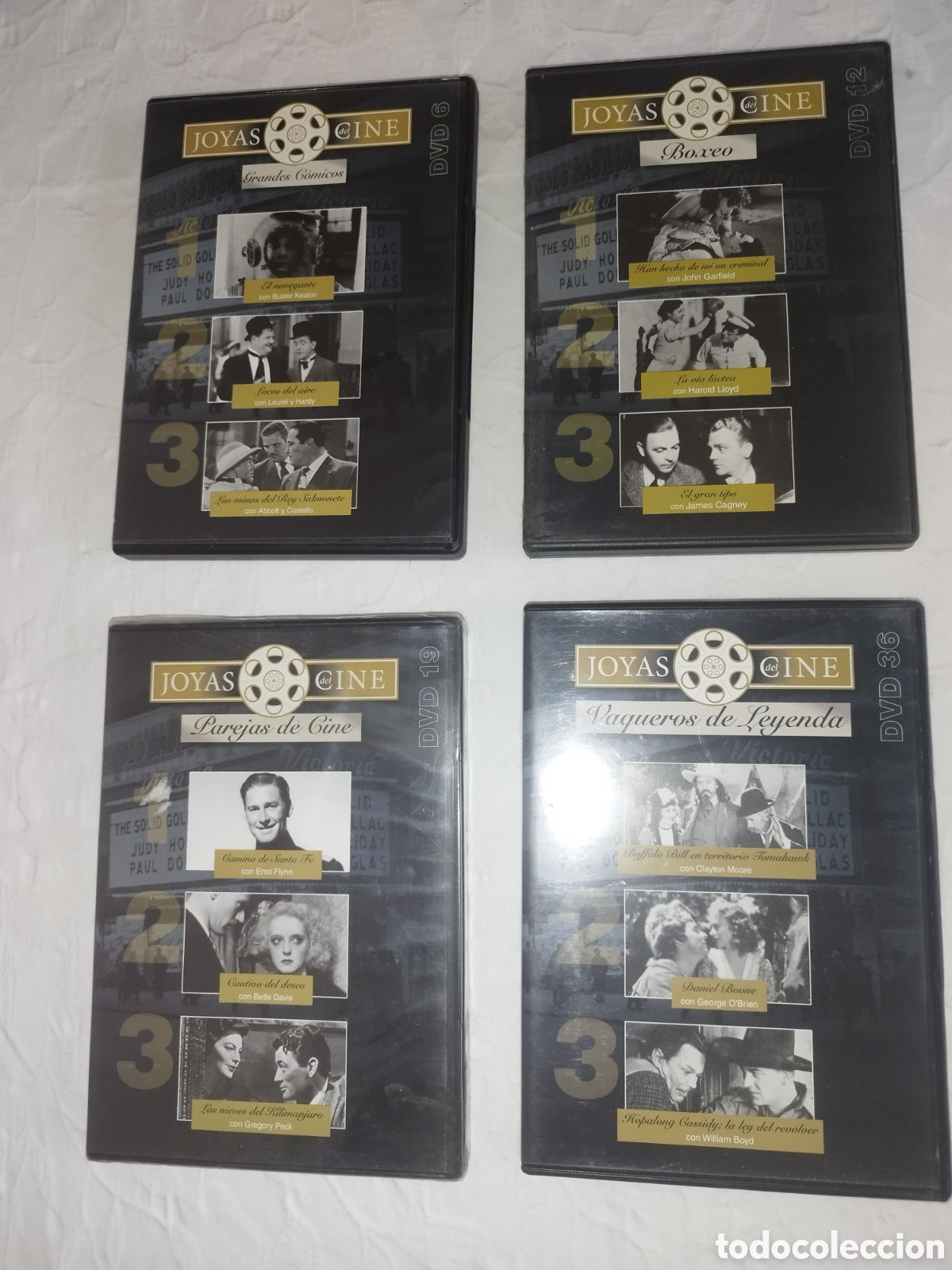 Cine: DVD. 12 JOYAS DEL CINE: GRANDES COMICOS/BOXEO/PAREJAS DE CINE/VAQUEROS DE LEYENDA. 2008.