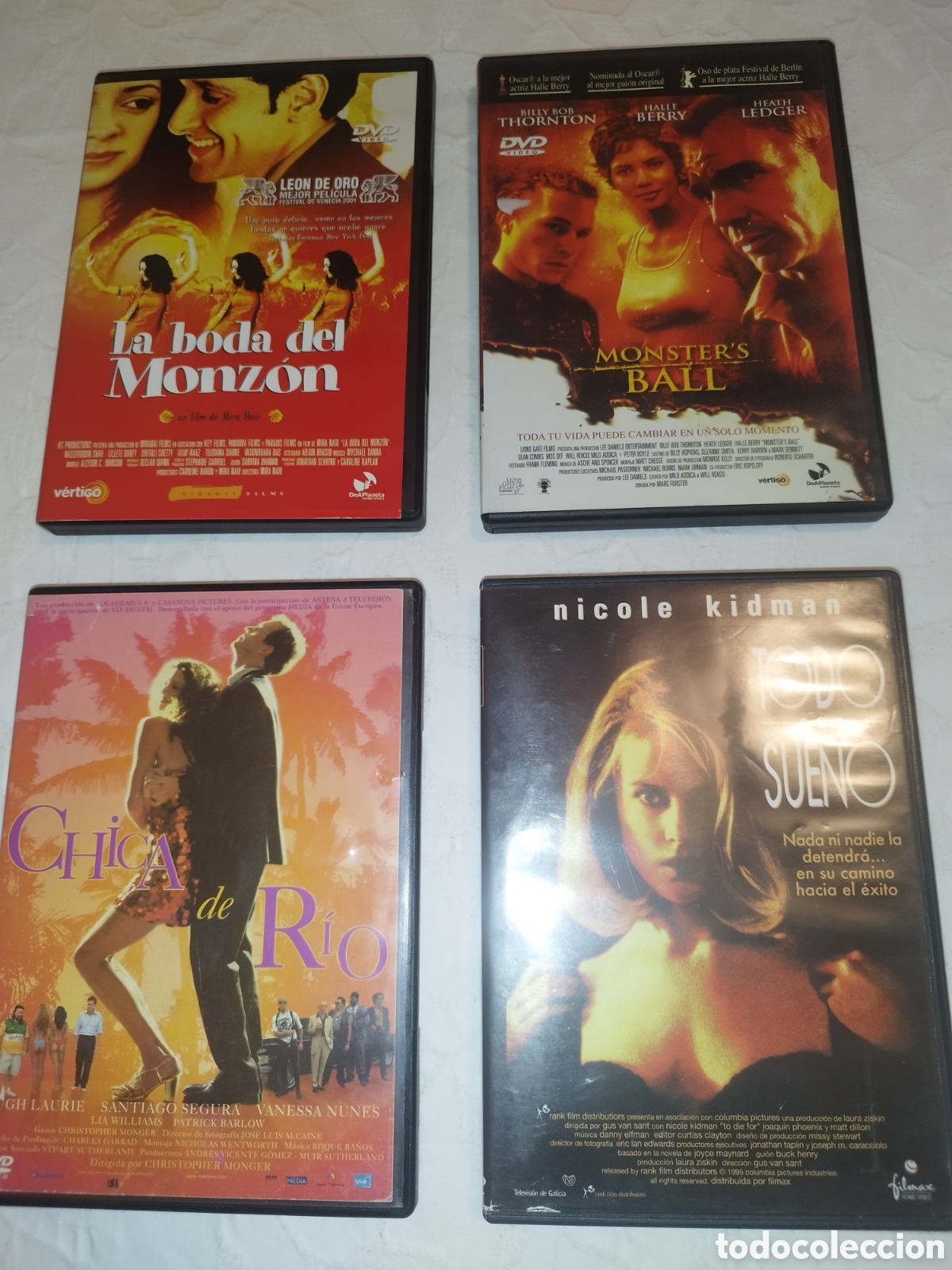 Cine: DVD. 4 PELICULAS: LA BODA DEL MONZON / MONSTER&acute;S BALL / CHICA DE RIO / TODO POR SUE&Ntilde;O.