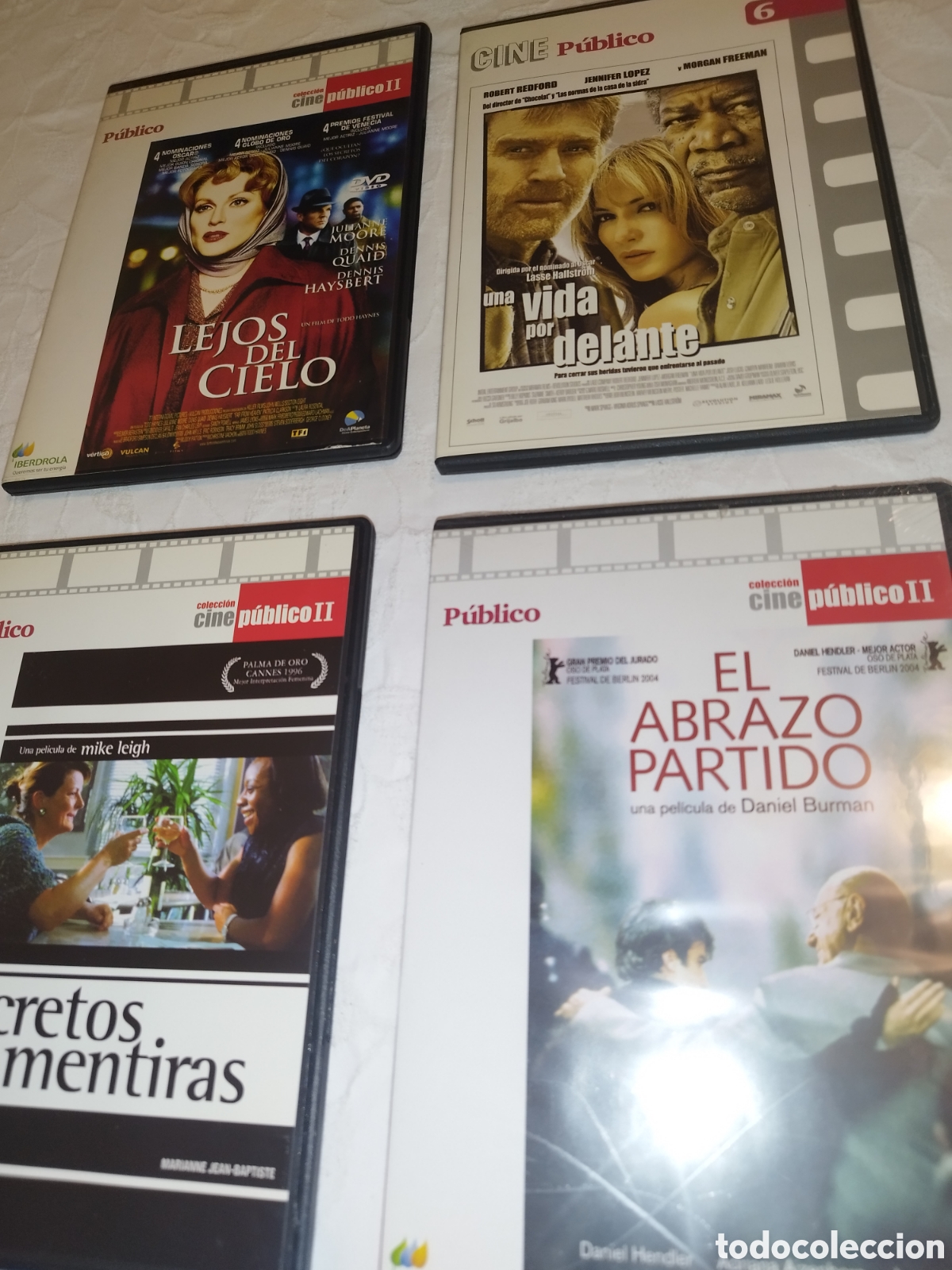 Cine: DVD. 4 PELICULAS: LEJOS DEL CIELO / UNA VIDA POR DELANTE / SECRETOS Y MENTIRAS / EL ABRAZO PARTIDO.