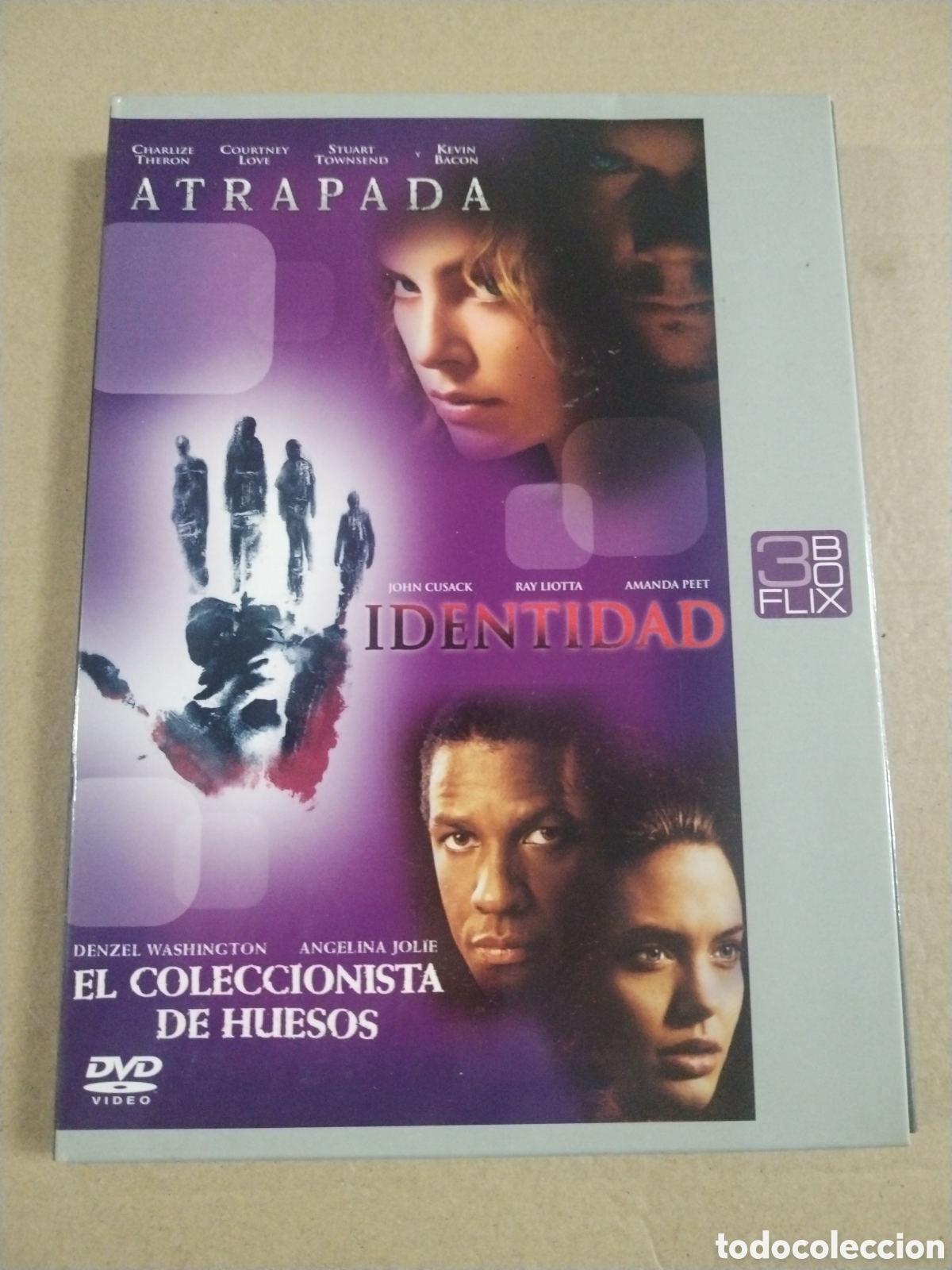 Cine: 3 Box Flix. Atrapada. Identidad. El coleccionista. DVD