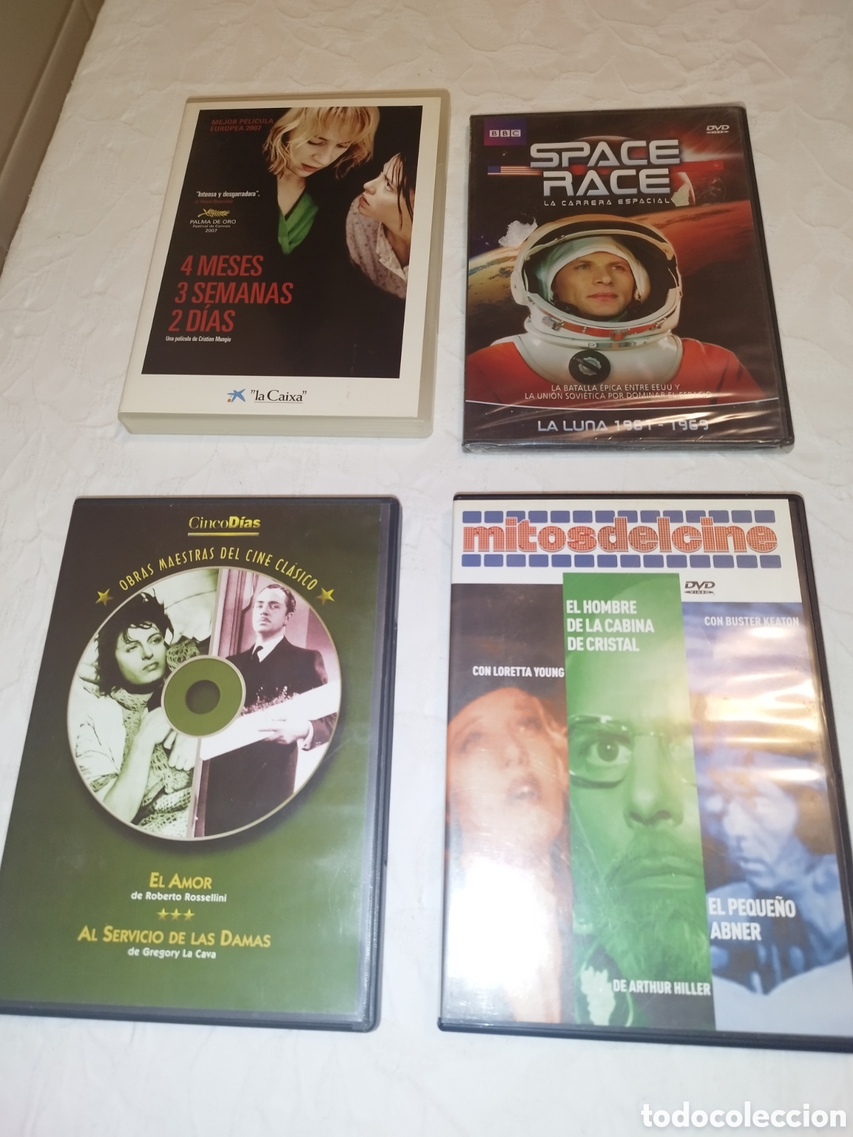 Cine: DVD. 7 PELICULAS: 4 MESES 3 SEMANAS 2 DIAS/SPACE RACE/EL AMOR/AL SERVICIO DE LAS DAMAS/3 MITOS CINE