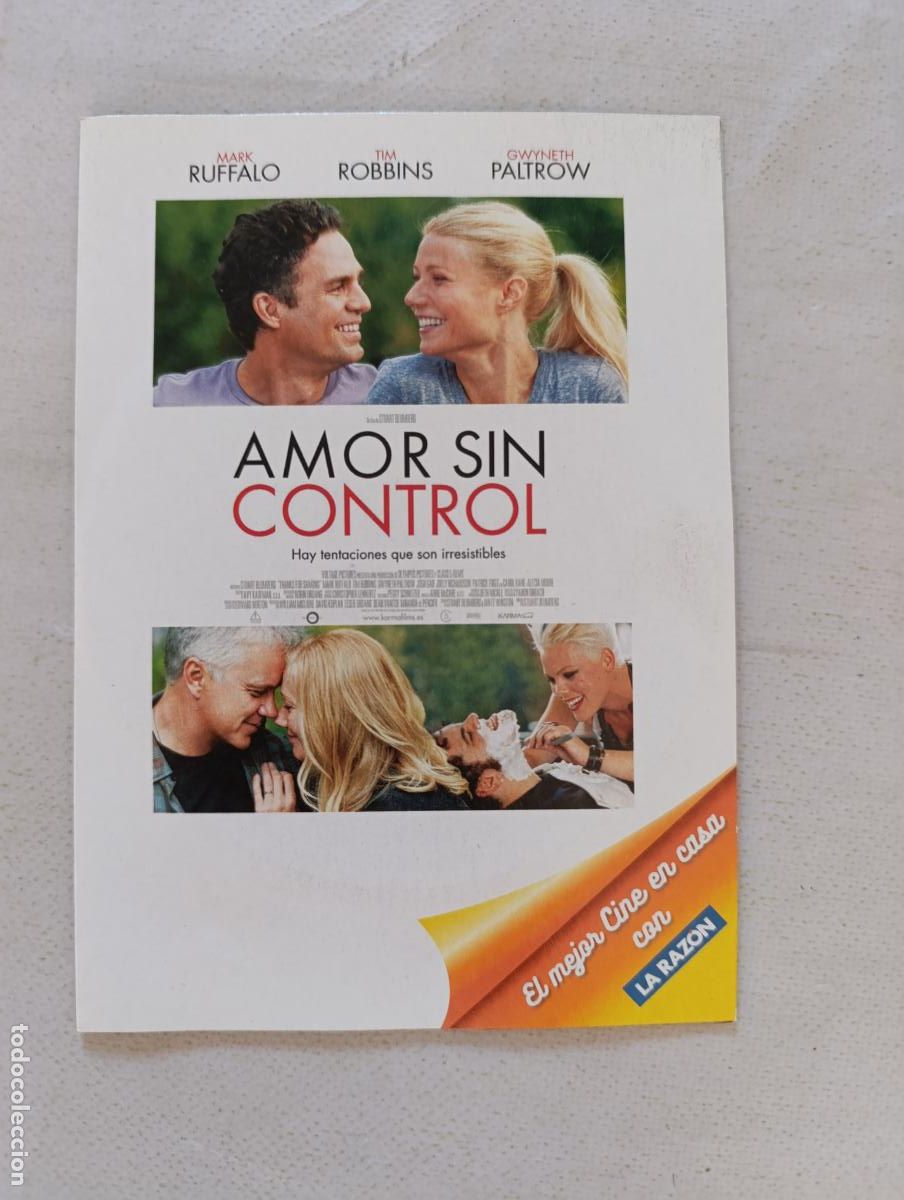 Cine: DVD AMOR SIN CONTROL - MARK RUFFALO, TIM ROBBINS, GWYNETH PALTROW - FUNDA FINA CARTON (AU)