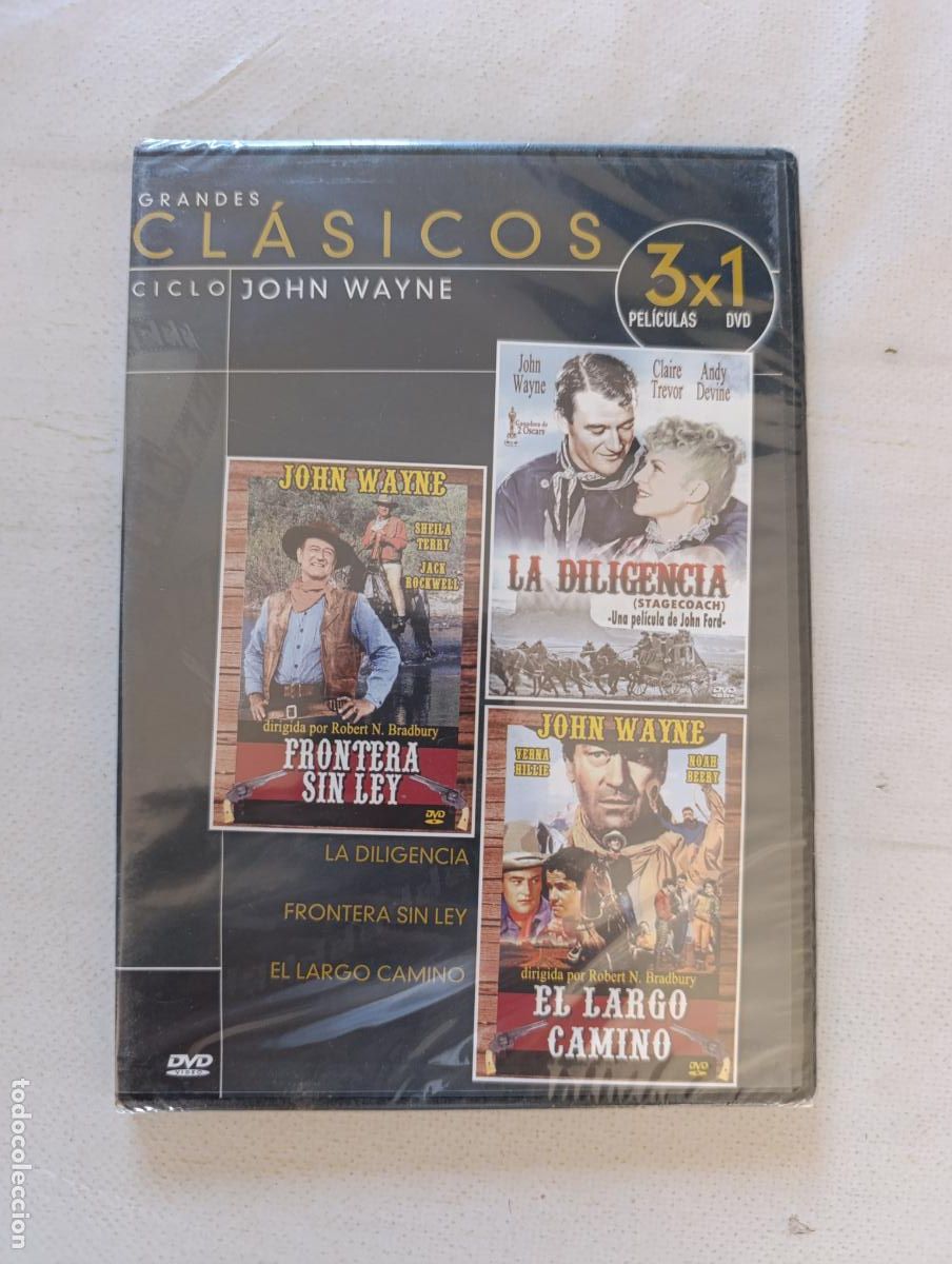 Cine: DVD CICLO JOHN WAYNE (I): LA DILIGENCIA / FRONTERA SIN LEY / EL LARGO CAMINO - CAJA SLIM - NUEVO (BA
