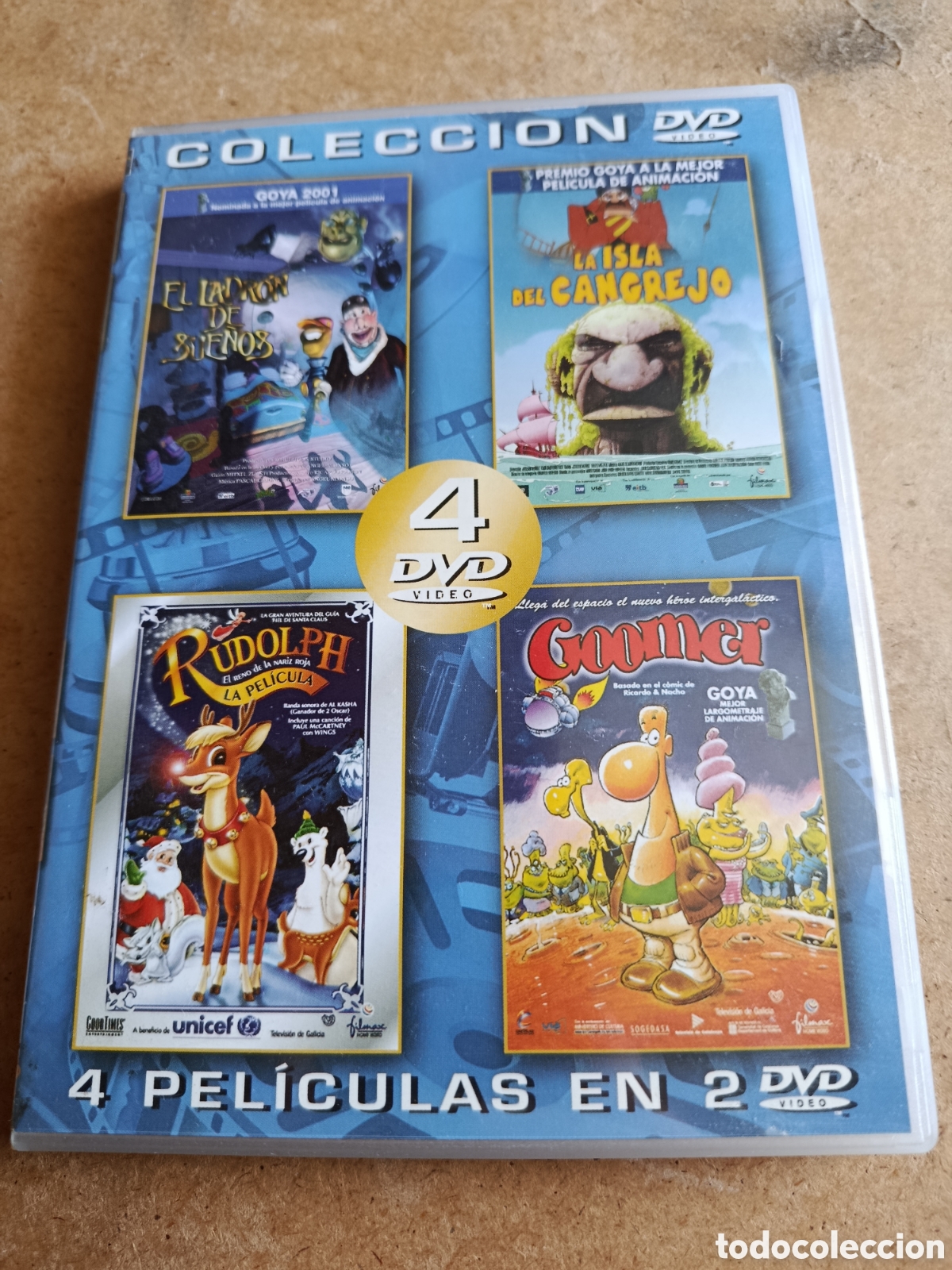 Cine: Colecci&oacute;n 4 DVD video- rudolph , goomer , la isla del cangrejo...
