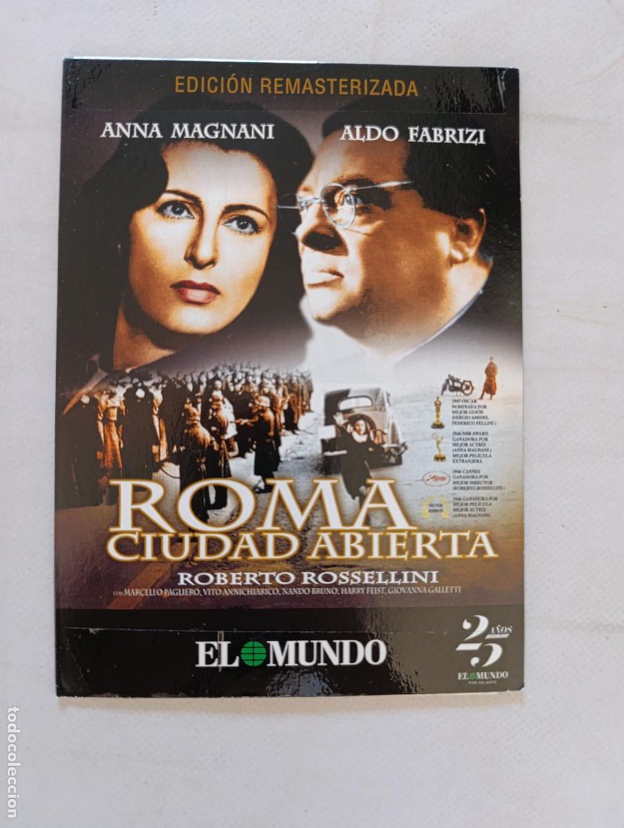 Cine: DVD ROMA CIUDAD ABIERTA - ROBERTO ROSSELLINI - FUNDA FINA CARTON (D&Ntilde;)