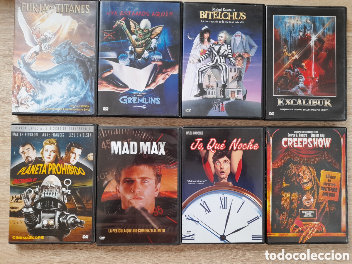 Cine: 8 DVDs warner creepshow gremlins excalibur furia de titanes mad max