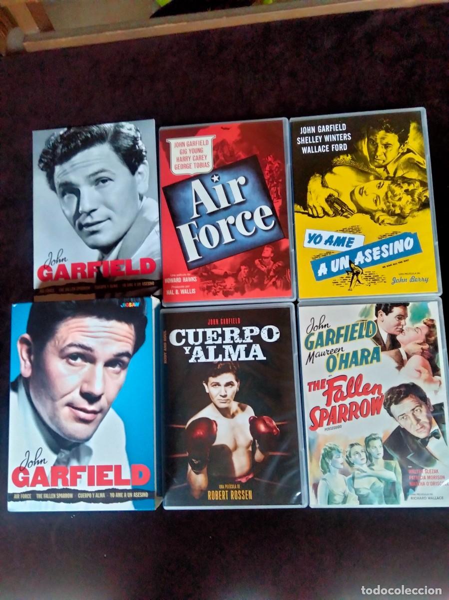 Cine: john garfield - air force + yo ame a un asesino + the fallen sparrow + cuerpo y alma dvd como nuevos