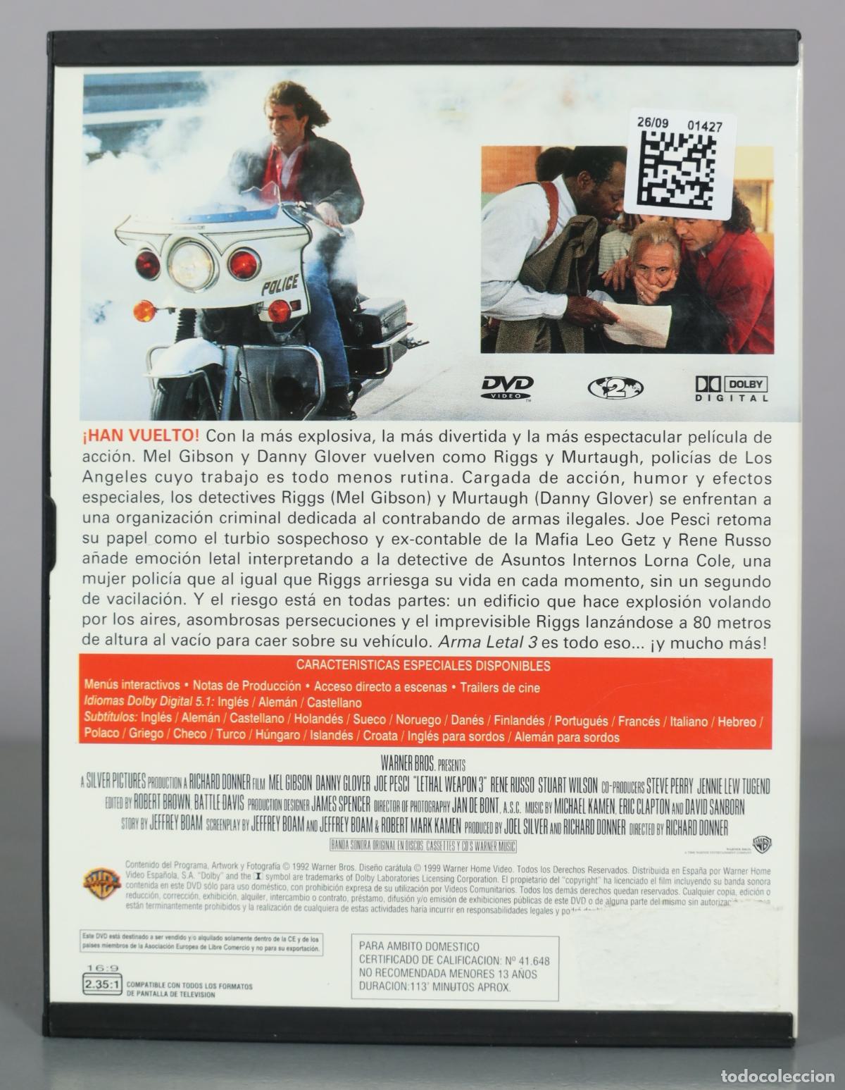 Cine: DVD. Arma Letal 3. GIBSON - Foto 2