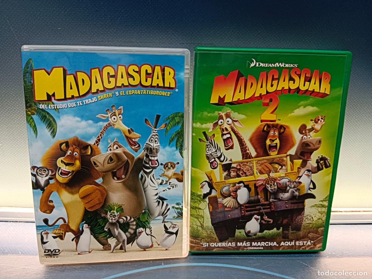 Cine: peliculas infantiles, 2 DVDs, Madagascar, Madagascar 2, dreamworks
