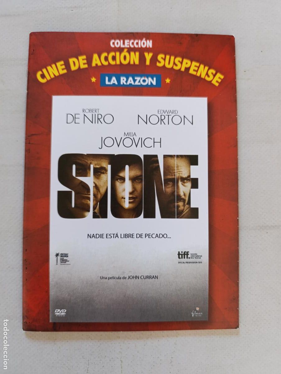 Cine: DVD STONE - ROBERT DE NIRO - FUNDA FINA CARTON (013)