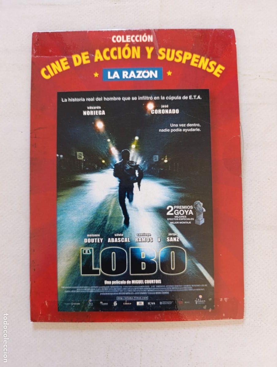 Cine: DVD EL LOBO - EDUARDO NORIEGA, JOSE CORONADO - FUNDA FINA CARTON (018)