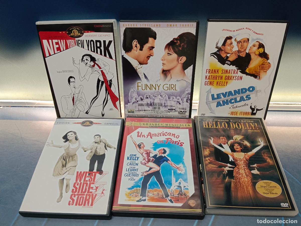 Cine: 6 dvds, musicales, funny Girl, hello Dolly, Levando anclas, west side story y mas