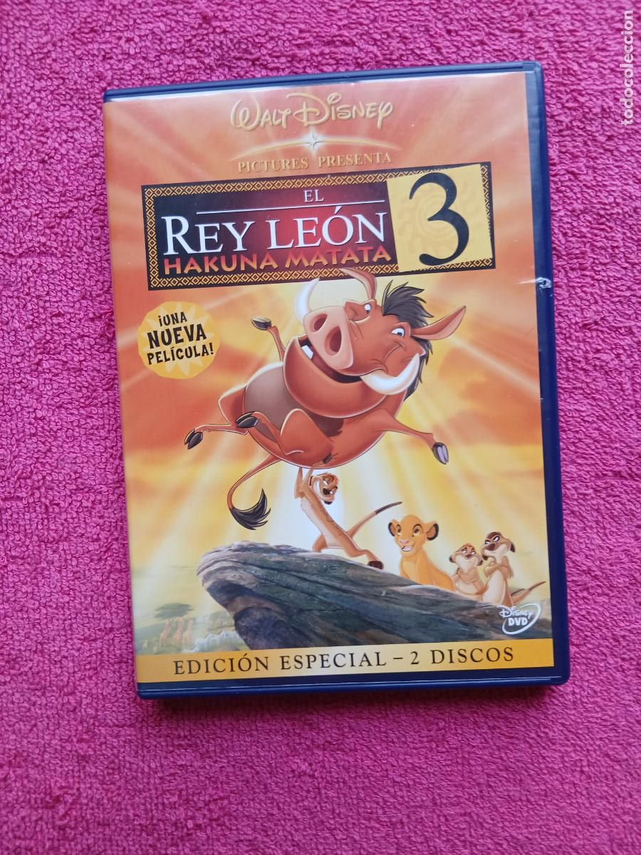 Cine: El Rey Le&oacute;n 3 Hakuna Matata 2004 Walt Disney pictures presenta 2 discos estuche especial