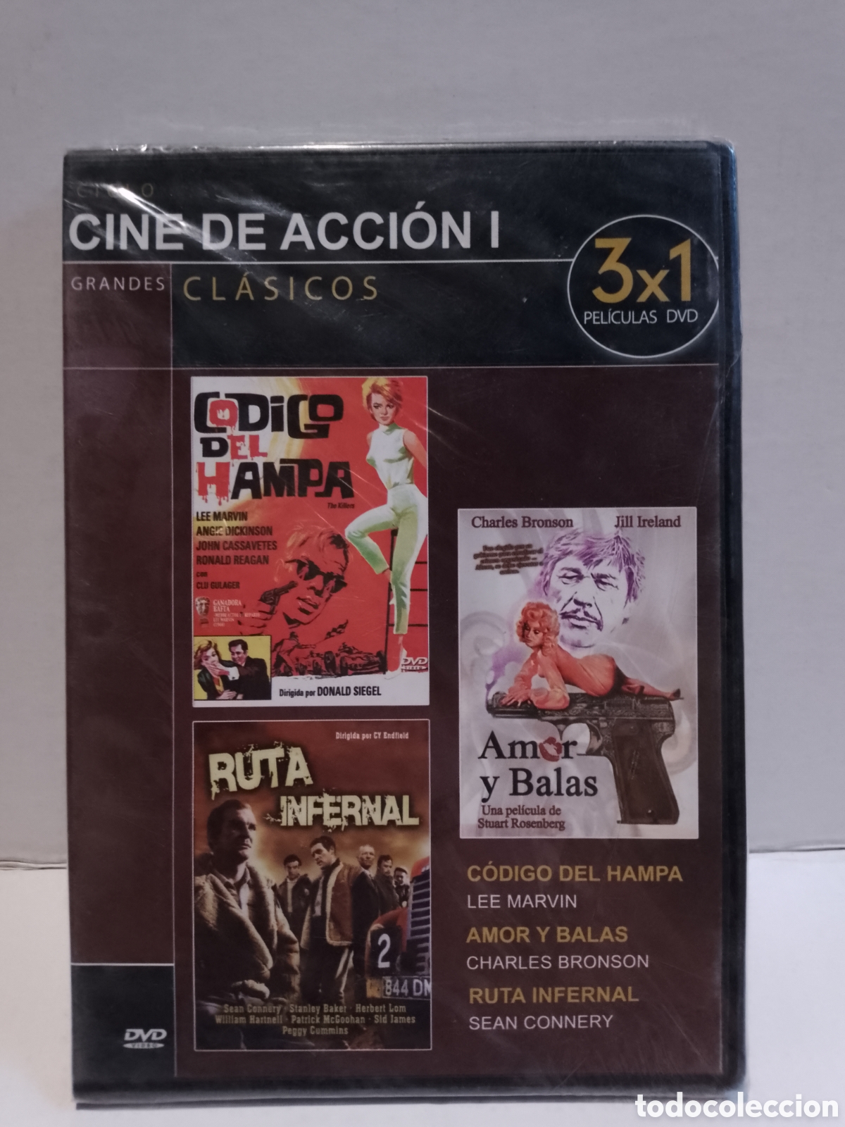 Cine: CODIGO DEL HAMPA- RUTA INFERNAL- AMOR Y BALAS- DVD SLIM