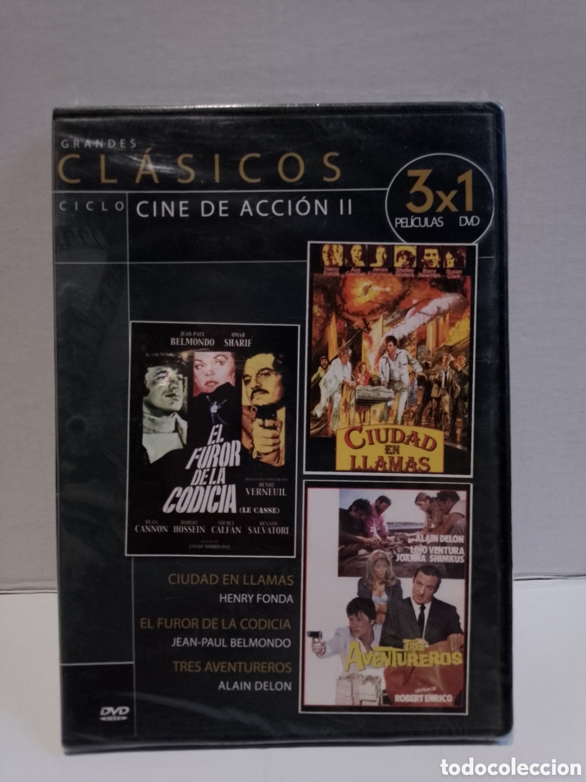 Cine: EL FUROR DE LA CODICIA - CIUDAD EN LLAMAS - TRES AVENTUREROS - DVD NUEVO PRECINTADO