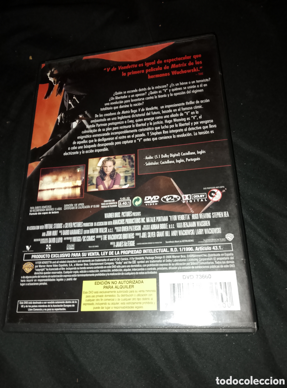 Cine: DvD V de VENDETTA pel&iacute;cula - Foto 2