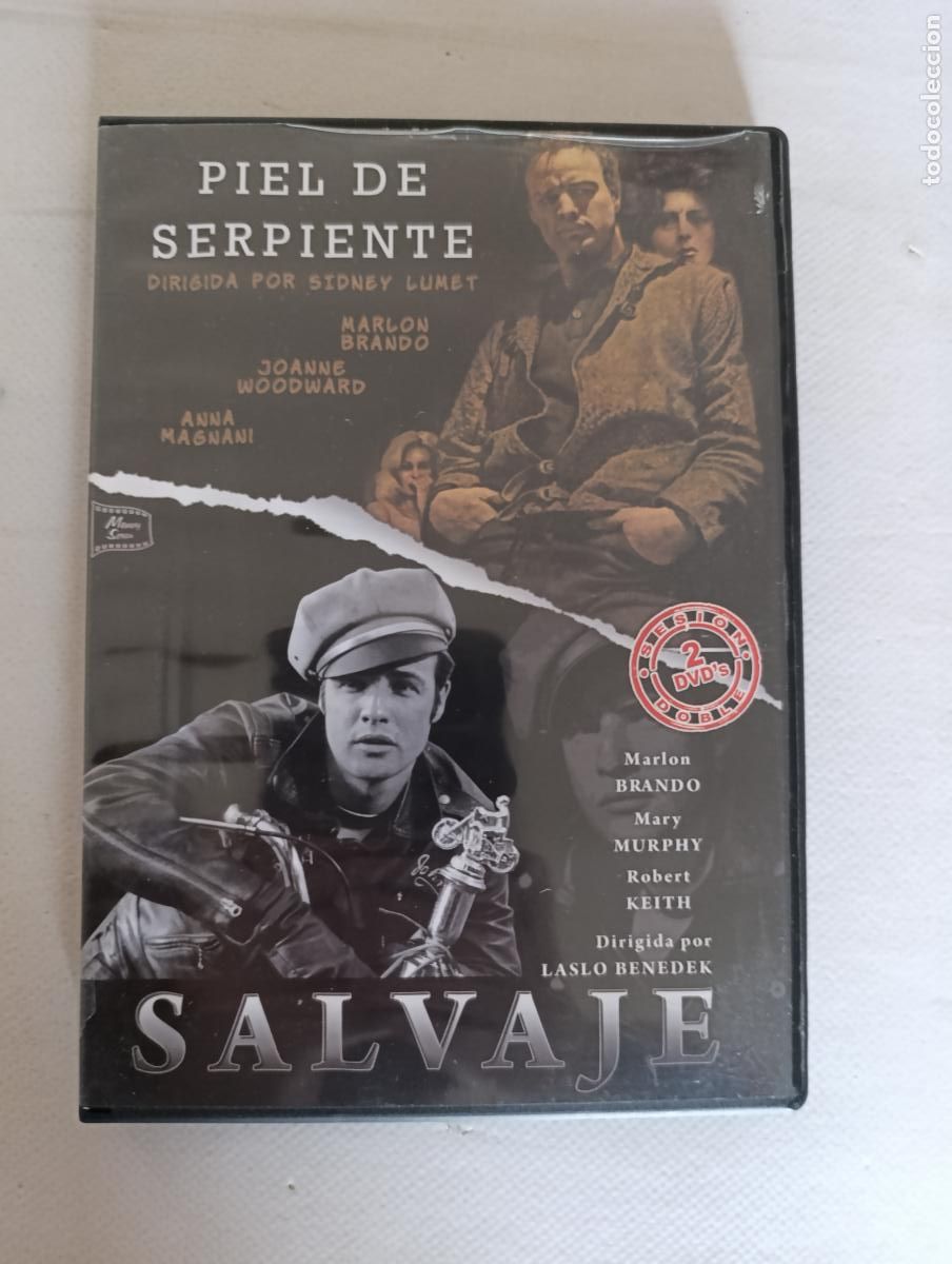 Cine: DVD PIEL DE SERPIENTE / SALVAJE - 2 PELICULAS, 2 DISCOS - MARLON BRANDO (I6)