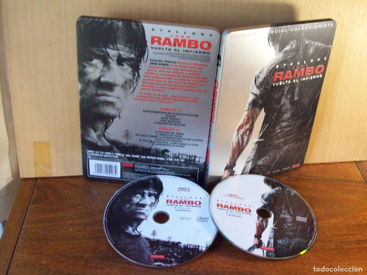Cine: JOHN RAMBO (VUELTA AL INFIERNO) - SYLVESTER STALLONE - DOBLE DVD CAJA METALICA