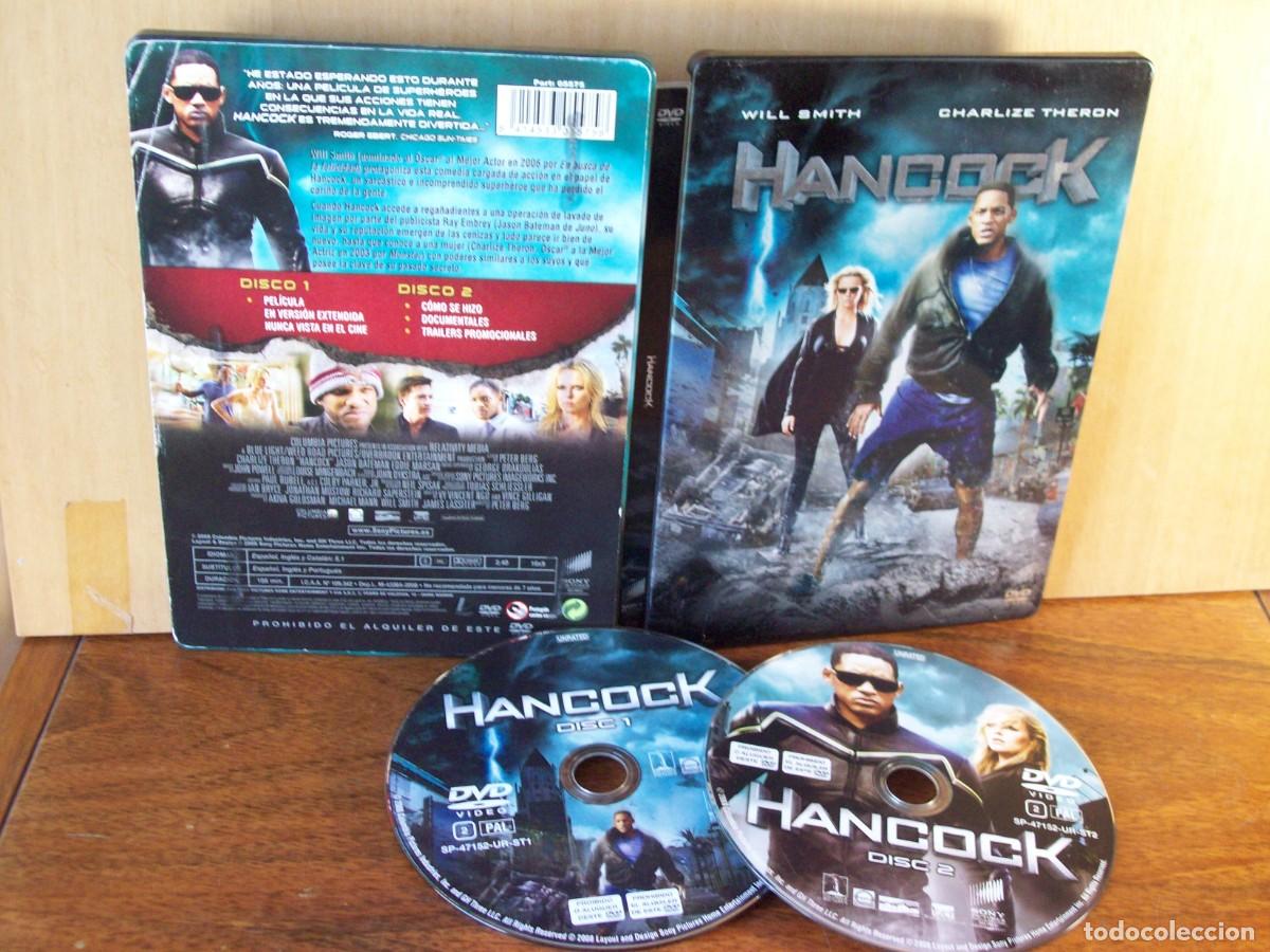 Cine: HANCOCK - WILL SMITH - CHARLIZE THERON - JASON B ATEMAN - DOBLE DVD CAJA METALICA