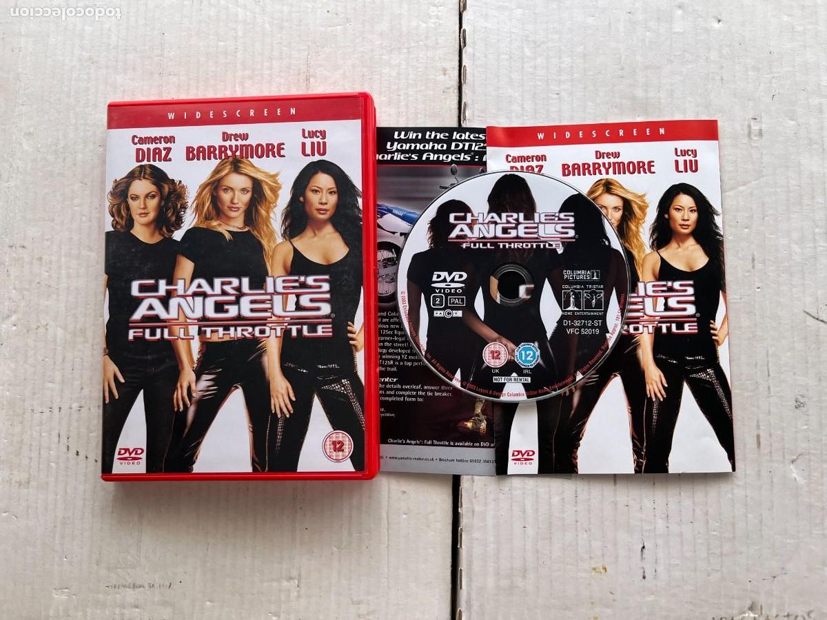 Cine: CHARLIES ANGELS FULL THROTTLE CAJA COLOR ROJO - PELICULA INGLES DVD KREATEN