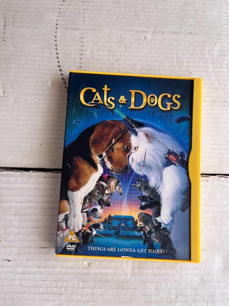 Cinema: CATS AND DOGS CAJA COLOR AMARILLO PLASTICO Y CARTON - PELICULA INGLES DVD KREATEN