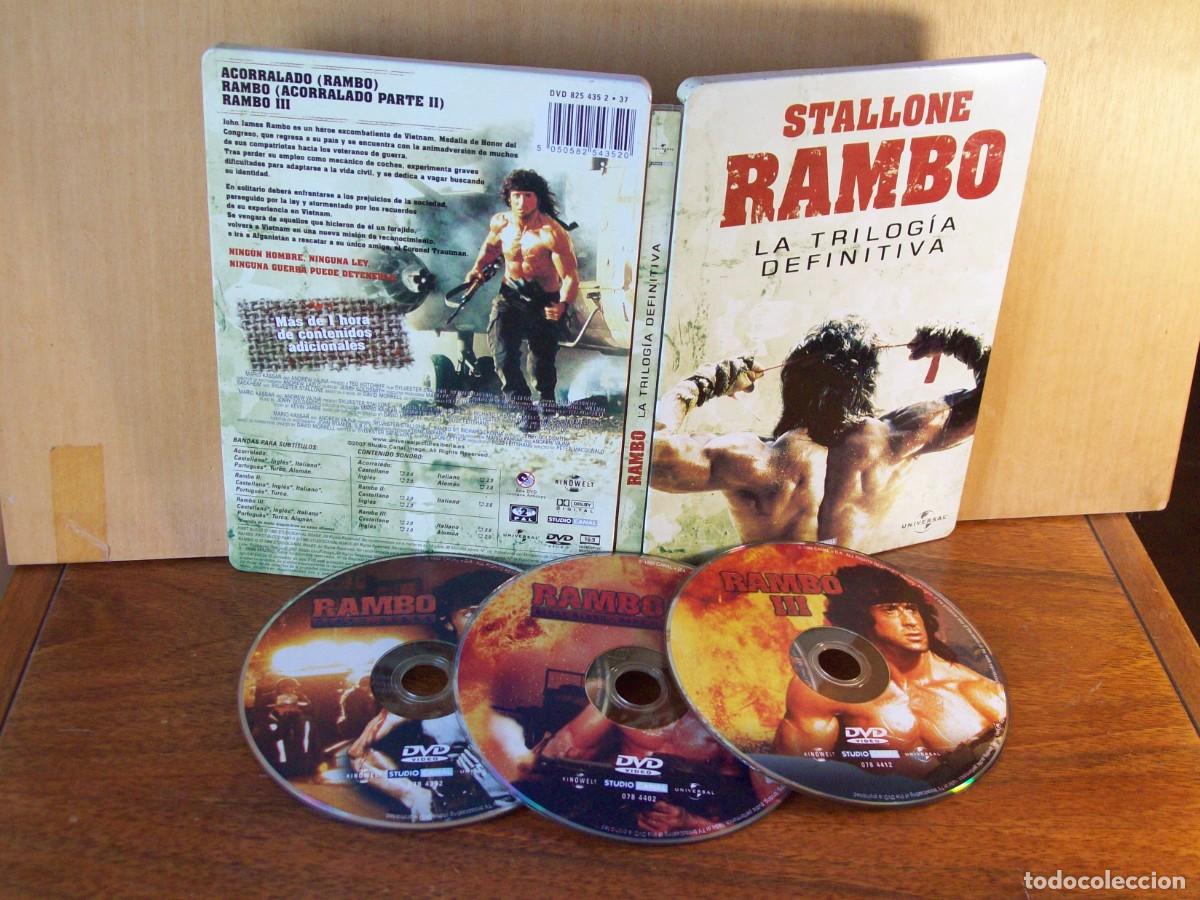 Cine: RAMBO - LA TRILOGIA DEFINITIVA - SYLVESTER STALLONE - TRIPLE DVD CAJA METALICA